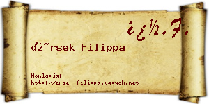 Érsek Filippa névjegykártya